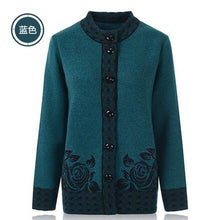 Load image into Gallery viewer, Elderly Women Knit Sweater Coats Large Size 6XL 7XL Autumn Single-breasted Grandmother Loose Cardigan Women Sweater Casual Tops