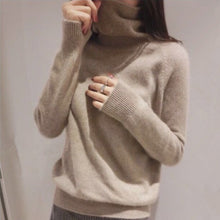 Load image into Gallery viewer, Cashmere sweater ladies high collar women's large size winter knitted cashmere sweater ladies warm sweater women's clothing
