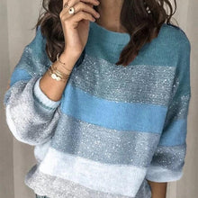 Load image into Gallery viewer, Loose Casual Patchwork Sweater Women Winter 2019 Female Knitted Pullover Long Sleeve Striped Knitted Sweaters