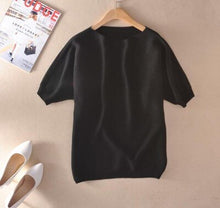 Load image into Gallery viewer, 2019 autumn winter sweater women cashmere sweater loose size batwing shirt short-sleeve knitted wool sweater female pullover