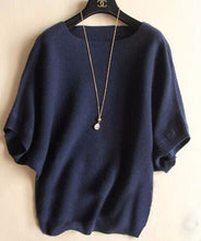 Load image into Gallery viewer, 2019 autumn winter sweater women cashmere sweater loose size batwing shirt short-sleeve knitted wool sweater female pullover