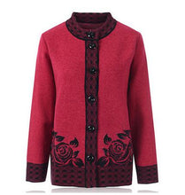 Load image into Gallery viewer, Elderly Women Knit Sweater Coats Large Size 6XL 7XL Autumn Single-breasted Grandmother Loose Cardigan Women Sweater Casual Tops

