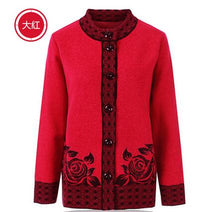 Load image into Gallery viewer, Elderly Women Knit Sweater Coats Large Size 6XL 7XL Autumn Single-breasted Grandmother Loose Cardigan Women Sweater Casual Tops
