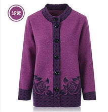 Load image into Gallery viewer, Elderly Women Knit Sweater Coats Large Size 6XL 7XL Autumn Single-breasted Grandmother Loose Cardigan Women Sweater Casual Tops
