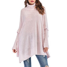 Load image into Gallery viewer, Fashion Oversized Turtleneck Long Knit Sweaters Women Loose Plus Size Knitted Pullovers Winter Office Ladies Pink Sweaters
