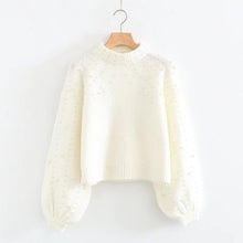 Load image into Gallery viewer, YOCALOR Lantern Sleeve Best Pearl Pull Hippie Femme Sweater Women Jersey Winter Knitted Female Casual Jumper Knitting Autumn
