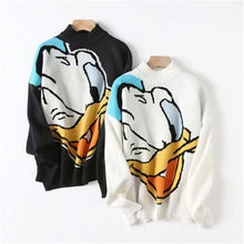 Load image into Gallery viewer, Daisy duck sweater Women Long Sleeve O Neck Loose Jumper Tops Ladies Jumper sweater Female Knitted Top Women Pullover sweater
