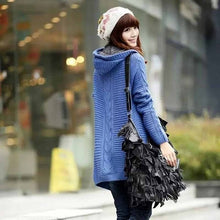 Load image into Gallery viewer, 2019 Winter Sweaters Women Fleece Coat Long Sleeve Hooded Thickening Warm Knitted Cardigans Outerwear Fashion Female Knitwear
