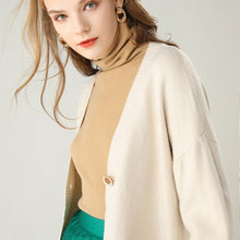 Load image into Gallery viewer, adishree 2019 womens winter Cashmere Cardigans and auntmun women knitted High Quality Female solid sweaters V-neck Open stitch
