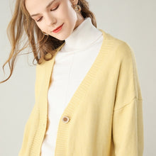 Load image into Gallery viewer, adishree 2019 womens winter Cashmere Cardigans and auntmun women knitted High Quality Female solid sweaters V-neck Open stitch
