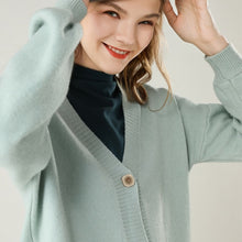 Load image into Gallery viewer, adishree 2019 womens winter Cashmere Cardigans and auntmun women knitted High Quality Female solid sweaters V-neck Open stitch
