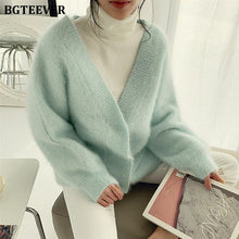 Load image into Gallery viewer, BGTEEVER Loose Women Knitted Cardigans Oversized Full Sleeve Knitted Jumper Femme Autumn Winter Female Knitting Open Stitch 2019
