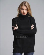 Load image into Gallery viewer, Women's sweater autumn and winter new solid color loose warm high collar sweater female 2019 temperament pullover
