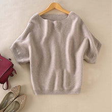 Load image into Gallery viewer, 2019 autumn winter sweater women cashmere sweater loose size batwing shirt short-sleeve knitted wool sweater female pullover
